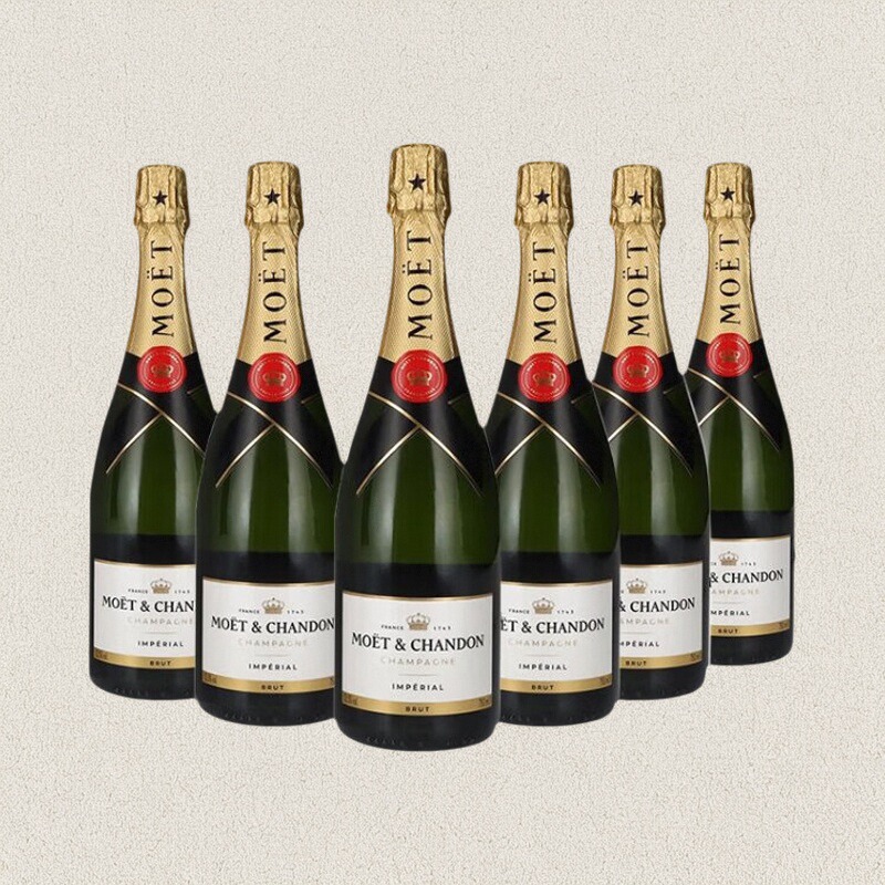 整箱 Moet&Chandon酩悦经典香槟750ml*6支 经典起泡香槟 法国进口