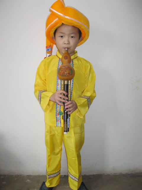 云南少数傣族民族服装/葫芦丝舞台演出演奏/儿童男孩舞蹈表演服装