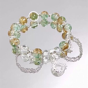 闺蜜学生二人手链甜美小众月亮串珠手串小众设计超仙学生闺蜜手饰