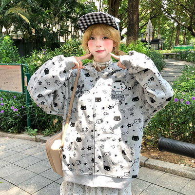 文文不乖可爱猫咪卡通连帽卫衣