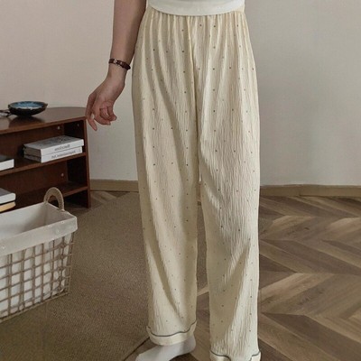 小清新波点睡裤女款夏季遛弯家居长裤宽松大码新款春秋天2025新款