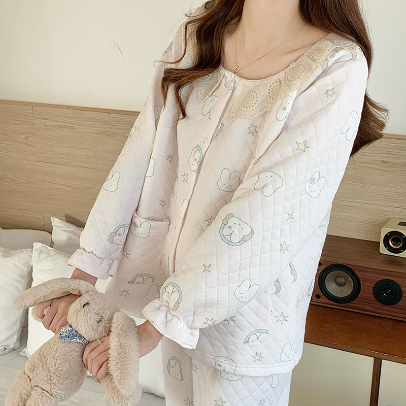 睡衣女款春秋季可爱米菲兔长袖长裤花边加厚空气棉家居服套装冬天,女士内衣/男士内衣/家居服,睡衣/家居服套装,淘宝优惠券,粉丝福利购,淘宝优惠卷