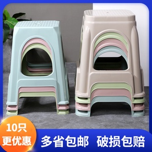 塑料凳子家用板凳加厚高凳可叠放出租房用矮凳子客厅餐厅备用椅子