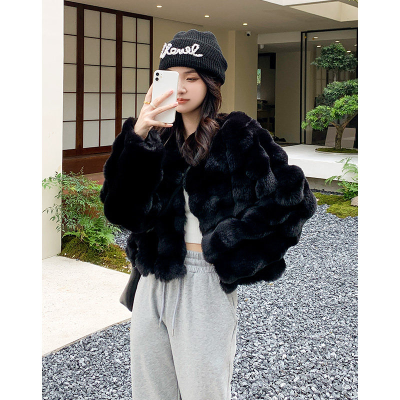 环保仿皮草毛毛外套女冬季加厚短款气质名媛小个子毛绒高级感上衣