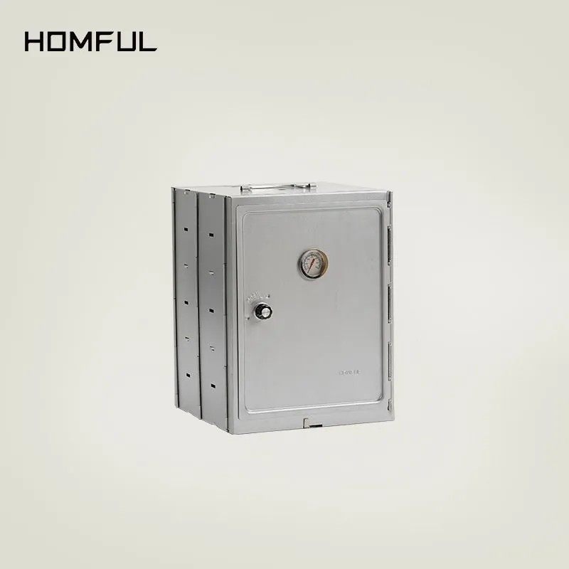 折叠烤箱户外木炭露营焖烤烘焙烟熏烤炉不锈钢熏箱野营