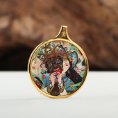 不掉色 唐卡吊坠黑黄五路财神龙五爷西藏招财佛牌项链毛衣链 圆款