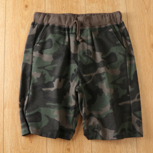 运动裤 日单五分裤 潮男 休闲军绿迷彩短裤 外贸客供针织毛圈纯棉夏季