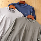 半高领速干运动健身长袖 外贸男装 T恤 吸湿透气四面弹 出K韩国单