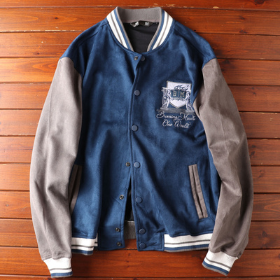棒球服撞色休闲夹克外套