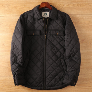 北美订单 户外休闲夹克棉服潮 重磅小众轻防水绗缝菱形格秋冬男士