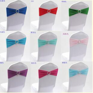 婚礼椅背装饰酒店椅背花免系椅背蝴蝶结婚庆弹力绑带印logo可定制
