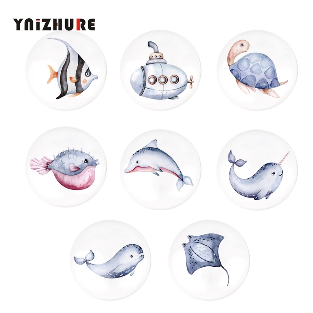 北欧风海洋系列彩绘陶瓷实心抽屉橱柜门拉手卡通可爱儿童房小把手,基础建材,小拉手,淘宝优惠券,粉丝福利购,淘宝优惠卷