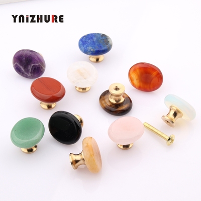 单孔水晶黄铜抽屉轻奢拉手