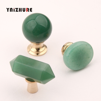 欧式天然矿石黄铜抽屉单孔拉手