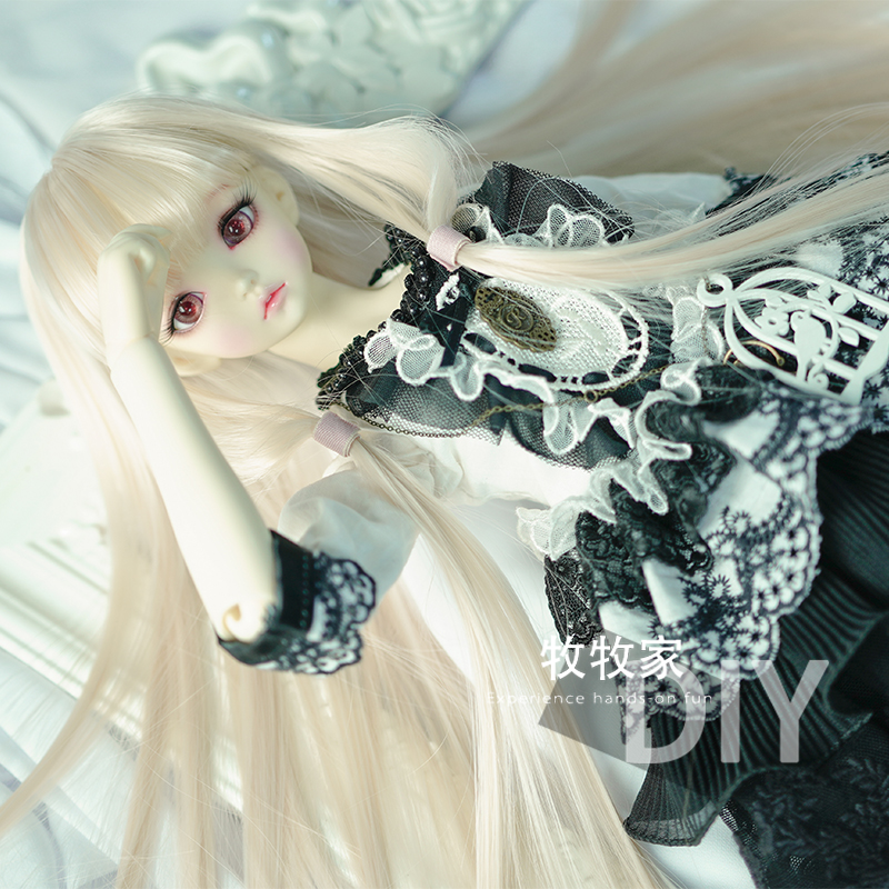 玲笼鸟bjd VOLKS SD DD MDD 1/2 1/3 1/4分娃娃金色直发手改假发