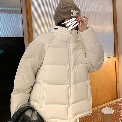 李宁鸭绒短款羽绒服女款2025冬季新款防泼水保暖连帽外套夹克上衣