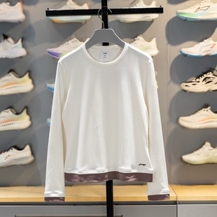 李宁卫衣女款2026春季新款女士商场同款圆领无帽运动跑步长袖t恤