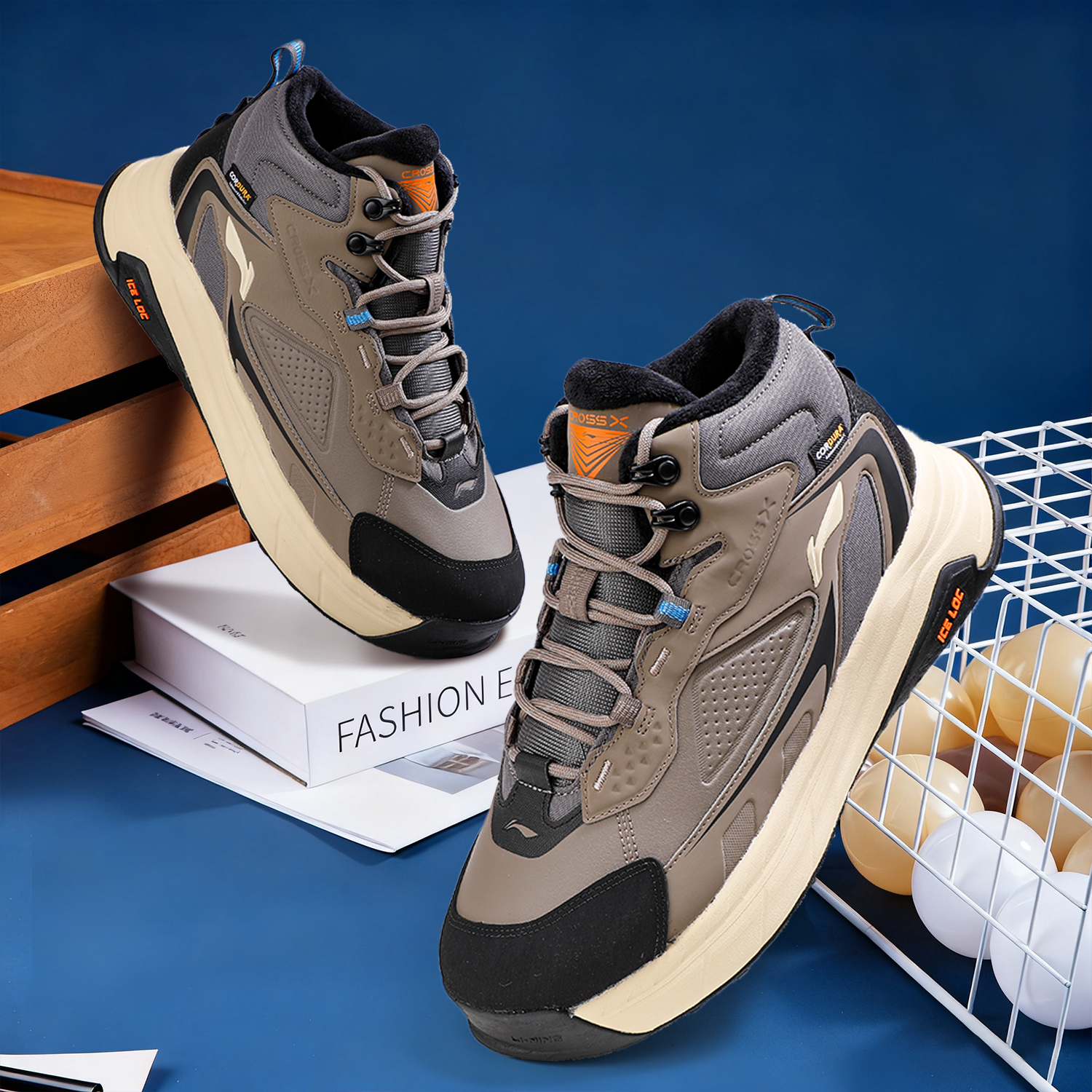 李宁星途2男女同款反光加绒保暖中帮运动鞋2025冬季新款防滑棉鞋