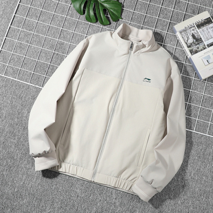 李宁外套男款2026春季新款运动跑步风衣卫衣保暖男士休闲开衫夹克