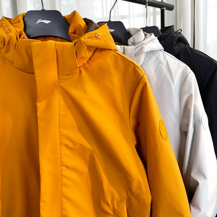 李宁羽绒服男款2024冬季新款鸭绒80%短款夹克连帽外套上衣AYMU291