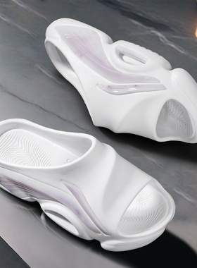 李宁篮球场下拖鞋女2025夏季新款居家防滑沙滩外穿休闲鞋ABTU004