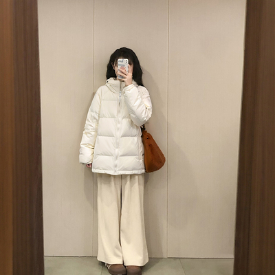 李宁鸭绒短款羽绒服女款2025冬季新款防泼水保暖运动连帽夹克外套