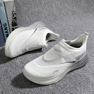 李宁SOFT GO运动鞋男鞋2025秋季新款百搭透气网面一脚蹬休闲鞋子