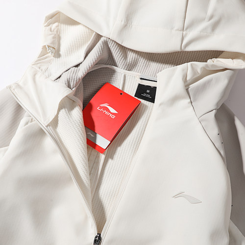 李宁专业跑步系列2025冬季新款女时尚加绒保暖反光防泼水软壳外套