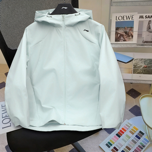 李宁外套女款2026春季新款女士跑步运动宽松保暖软壳防风连帽风衣