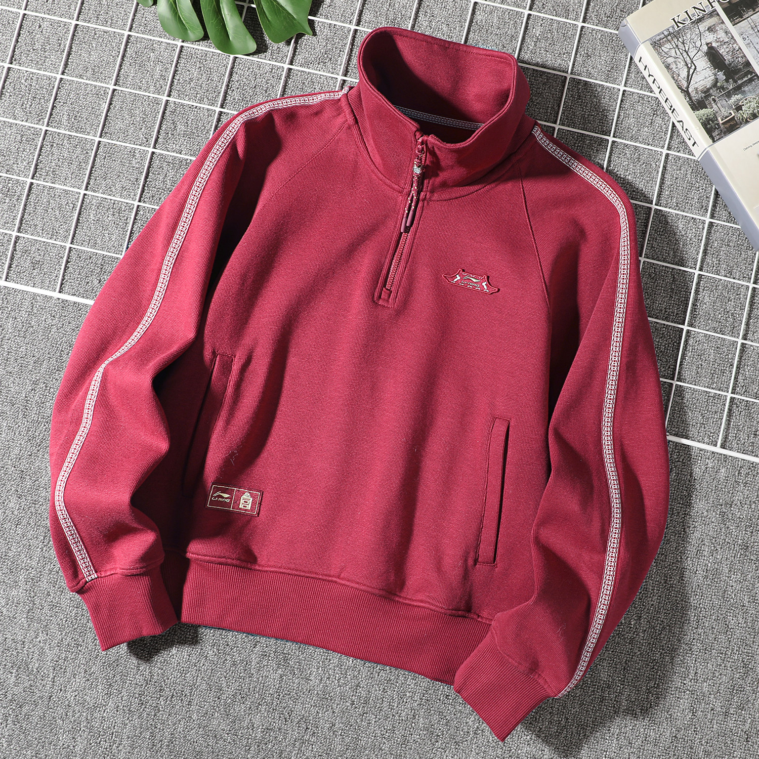 李宁故宫联名宽松套头卫衣女款2026春季新款红色新年款本命年套头