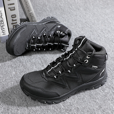 李宁男子加绒户外休闲鞋革面高帮冬季新款保暖缓震防滑运动鞋男鞋