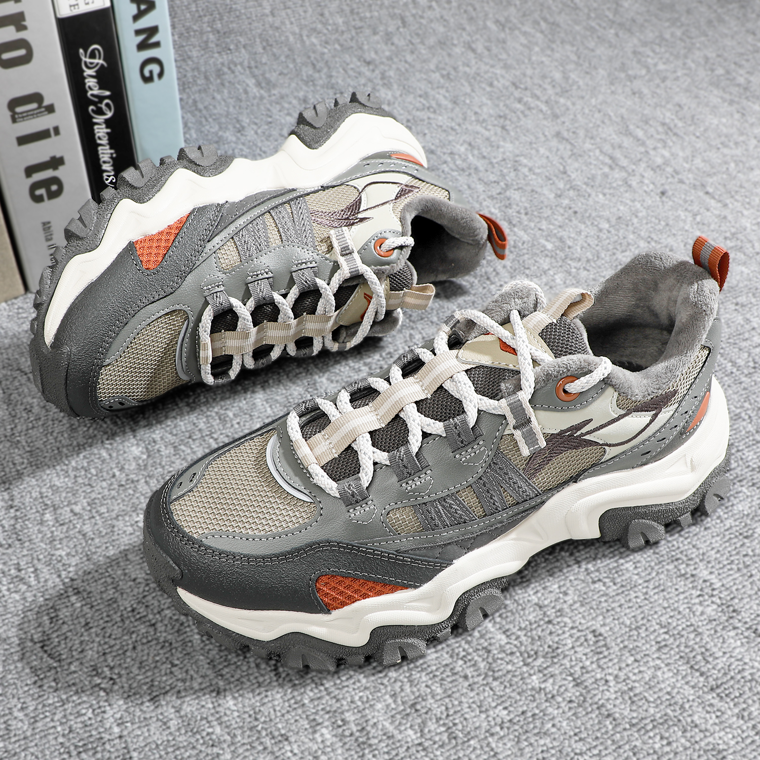 李宁系列2025冬季新款男山行WNTR LOW正品加绒保暖潮流休闲鞋