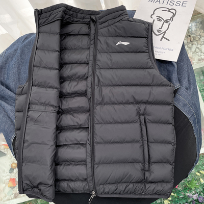 李宁羽绒马甲男款2024冬