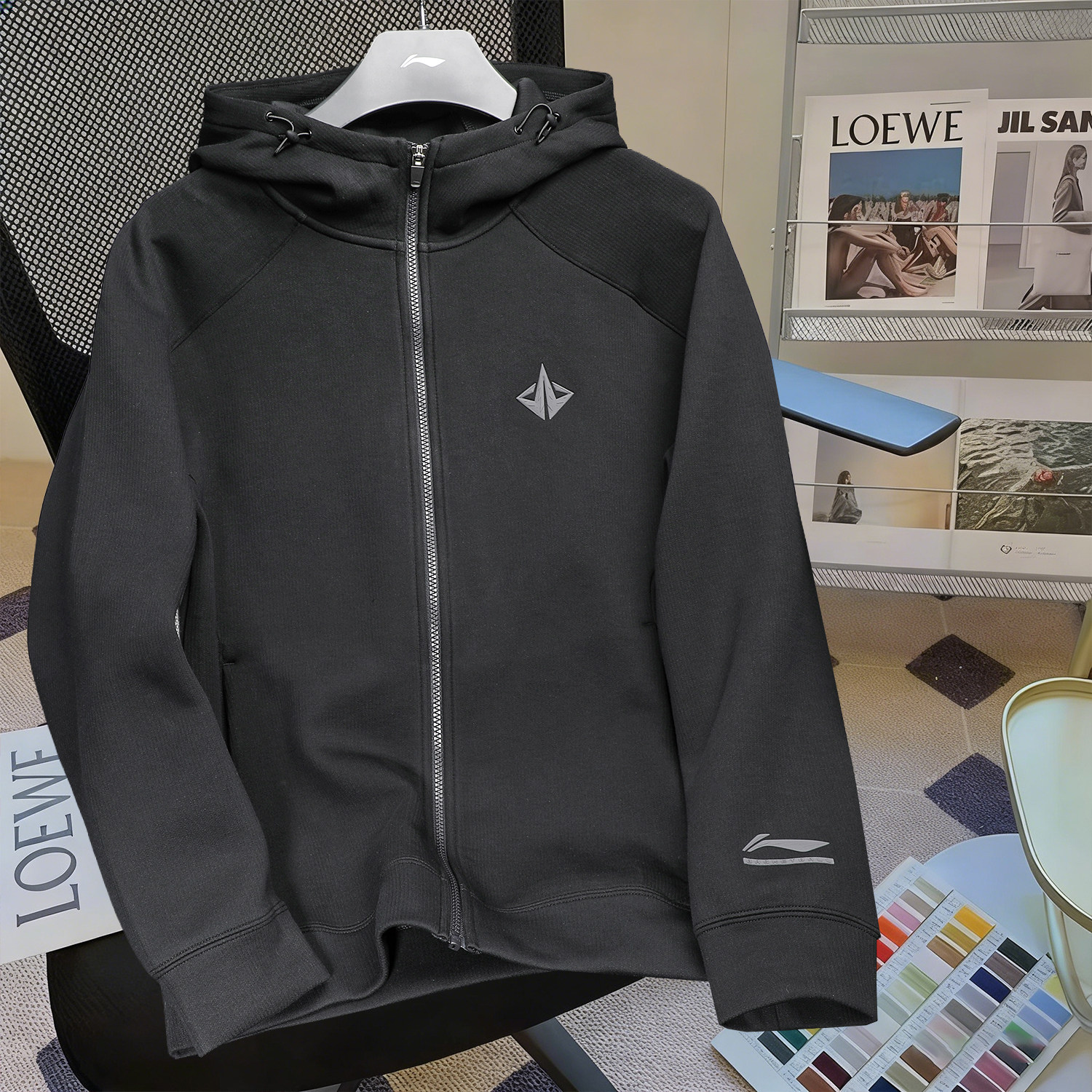 李宁卫衣男款2026春季新款男士运动跑步保暖防风开衫连帽休闲外套