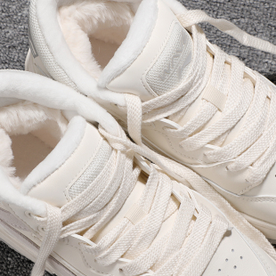 李宁板鞋女款2024冬季新款惟吾MID FLEECE加绒休闲运动鞋AGCT226