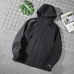 李宁CF溯外套男款2026春季新款男士休闲防风运动跑步夹克连帽风衣