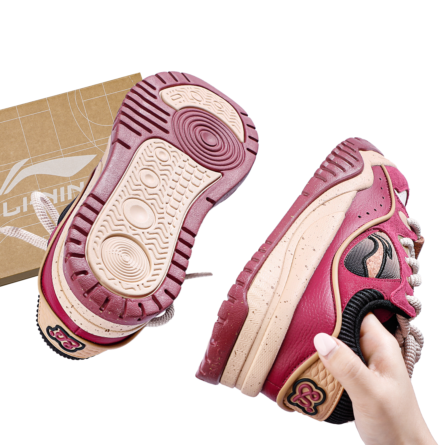 李宁布欧鞋男子2025冬季新款时尚潮流舒适加绒保暖中帮经典休闲鞋