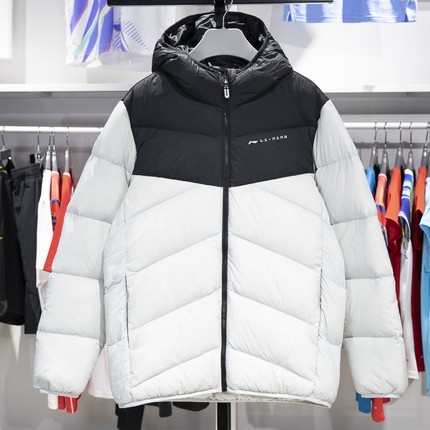 李宁羽绒服男款2024冬季新款85%鸭绒加厚保暖潮流连帽外套AYMU561