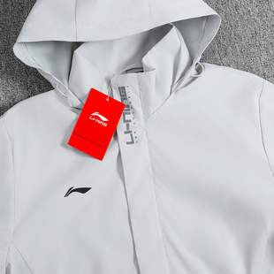 连帽冲锋衣AFDT753 潮流简约防风开衫 李宁风衣外套男2025夏季 新款