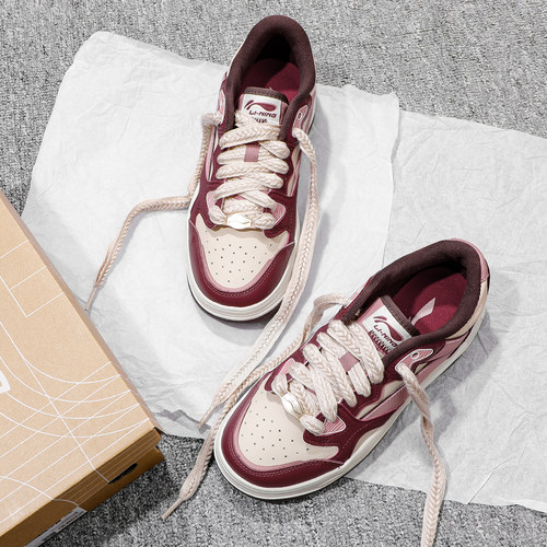 李宁板鞋女鞋2025春季新款日进斗金软底增高运动鞋溶解鞋AGCV008