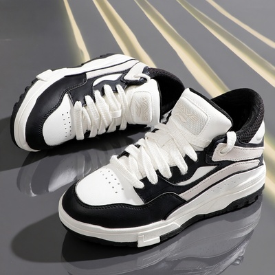 李宁板鞋女款2025冬季新款加绒保暖舒适软弹经典复古防滑休闲鞋子