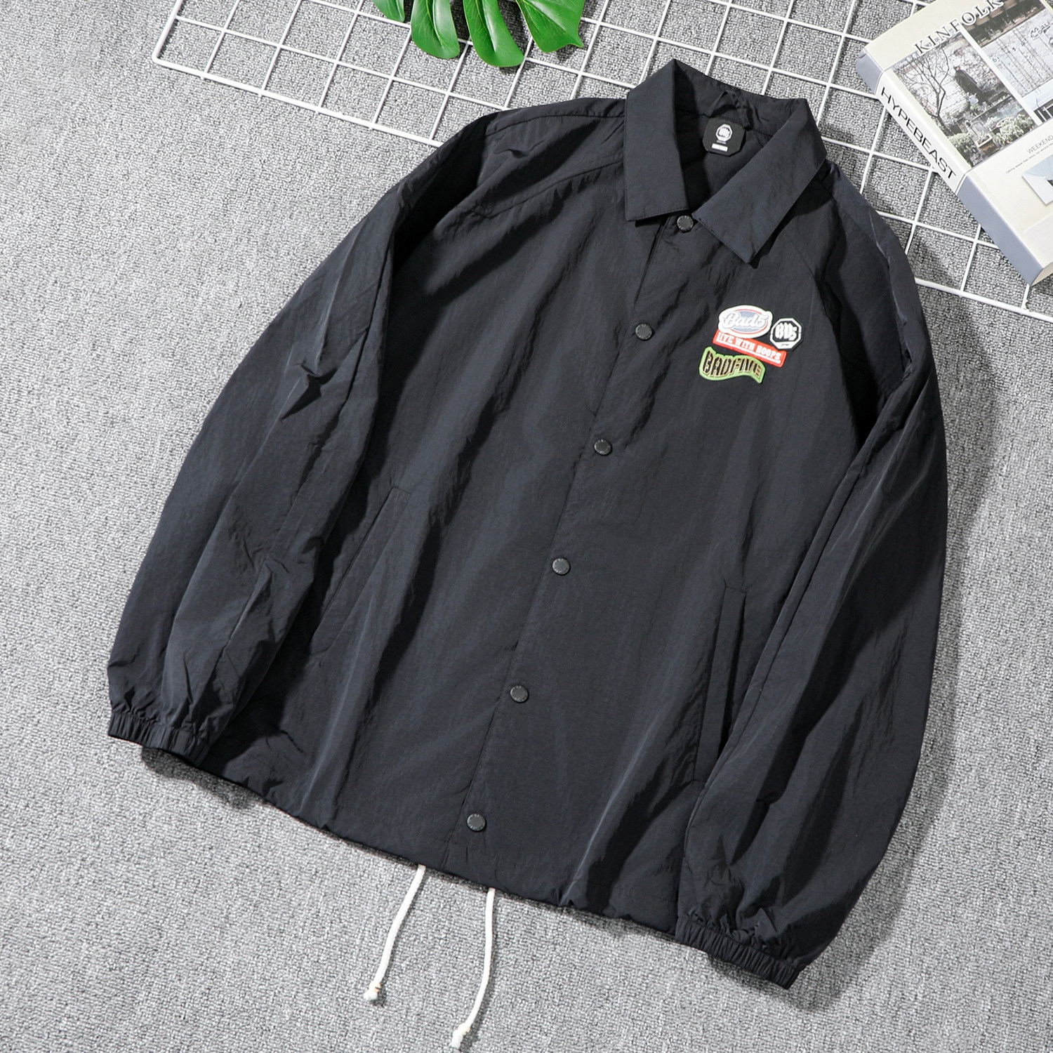 李宁外套男子2025新款反伍BADFIV宽松长袖茄克秋季梭织开衫运动服