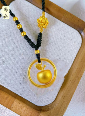 圣诞苹果吊坠项链女立体可爱挂坠圣诞节平安果吊坠锁骨链