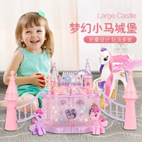 Pony Polaroid Princess Pink Crystal Castle Công chúa vũ trụ Fantasy Pony Castle Princess Girl Toy - Đồ chơi gia đình con búp bê