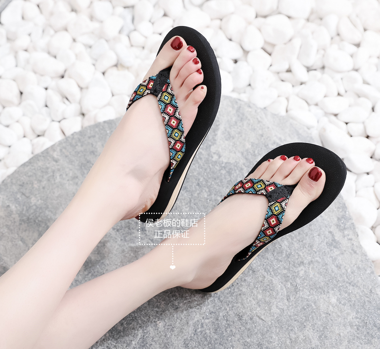 新款正品进口越南鞋平仙鞋低跟女人字平底拖鞋时尚户外休闲拖鞋