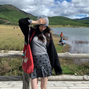 日本进口 2025SS 编织植绒波点羊毛百褶短裙 STUDIO Tetu