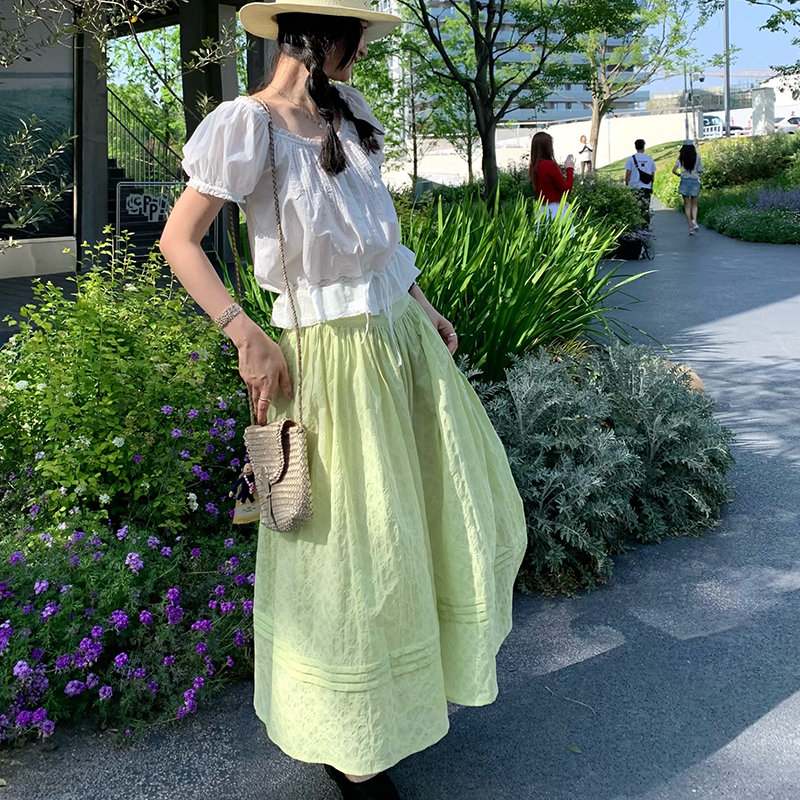 Tetu STUDIO 2025SS “明媚夏日” 古典腰线A字抽褶半裙