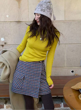 Tetu STUDIO 2025SS 两色短款设计感显瘦羊毛裙裤