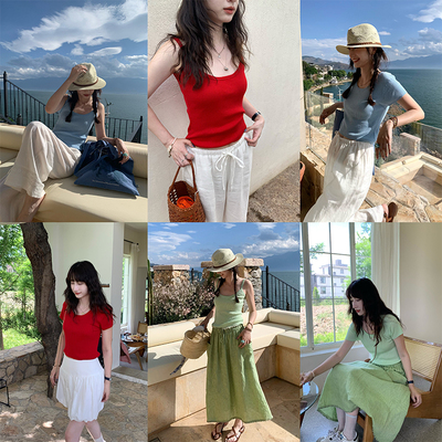 Tetu STUDIO 2025SS 三色真丝天丝棉质地细腻短袖吊带