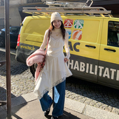 2024FW Tetu STUDIO 两色不规则花边拼接叠穿吊带裙